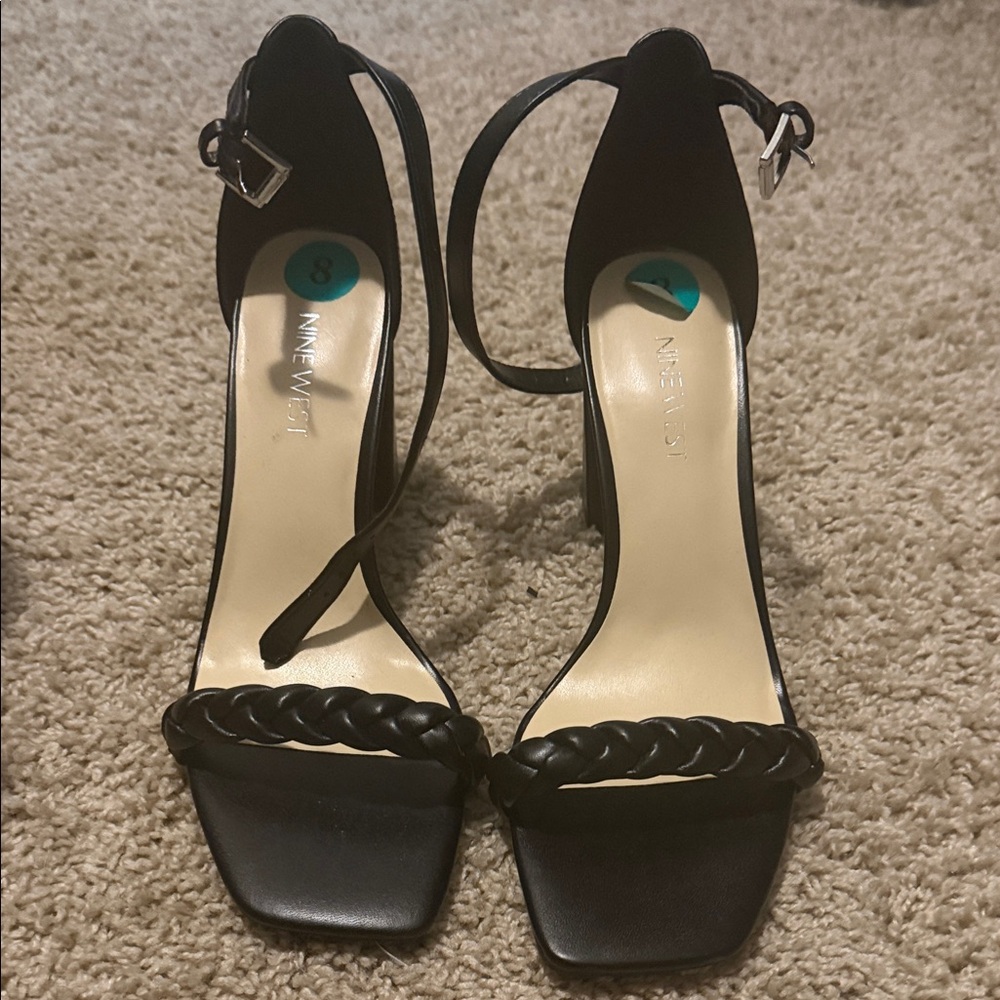 Nine West Black Braided Heels
